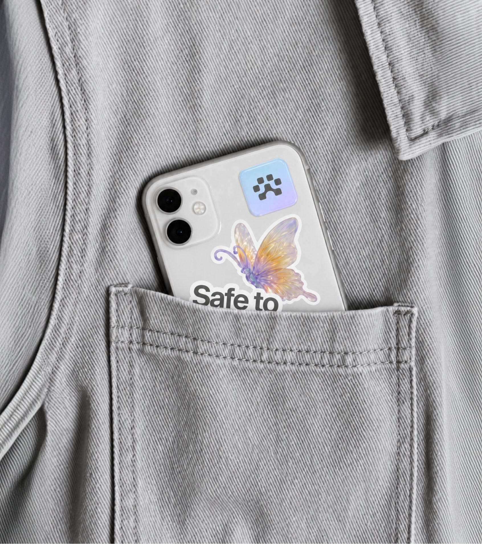 Bluebear sticker on a phone