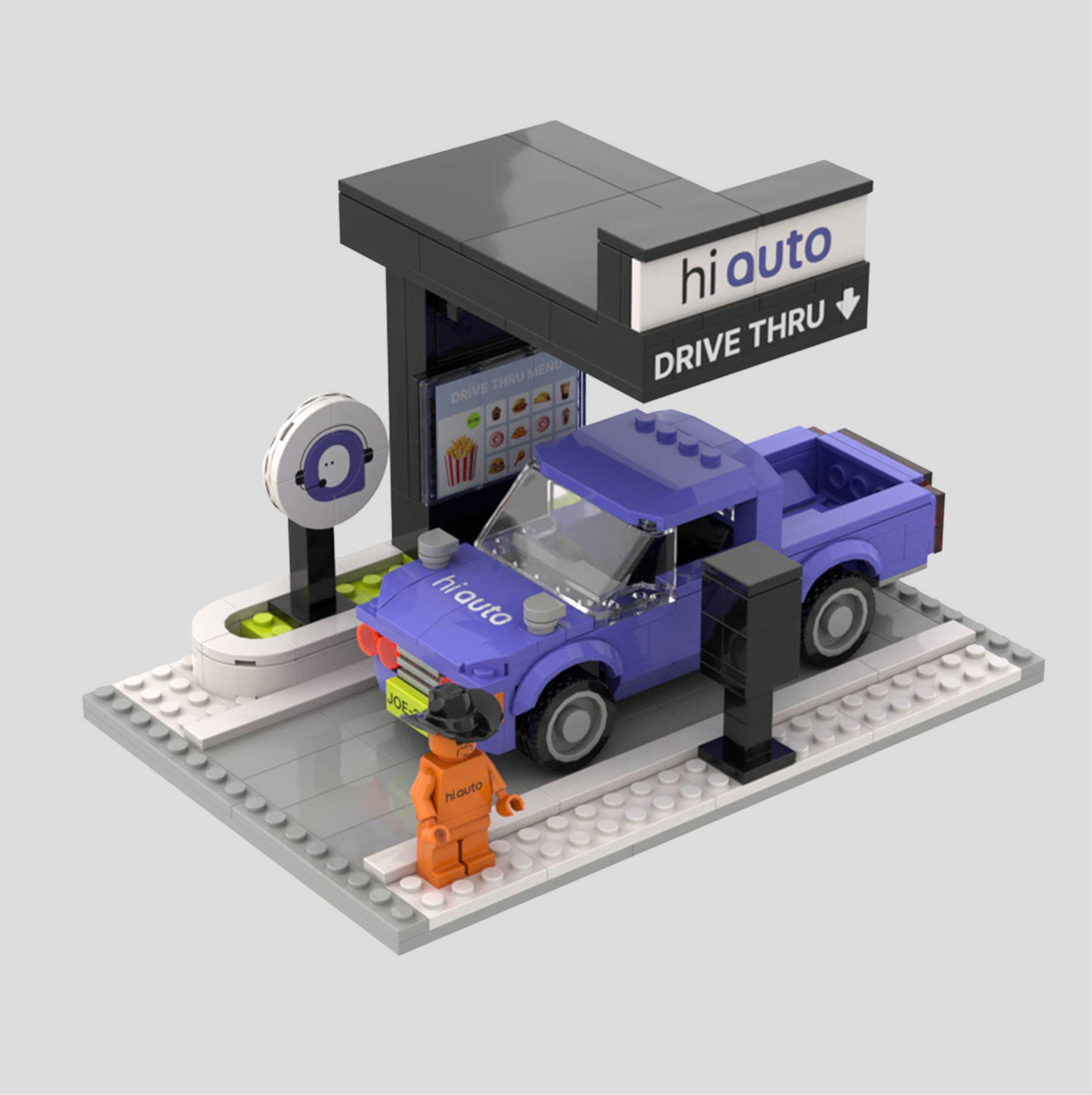 Hi Auto drive-thru built as a LEGO set